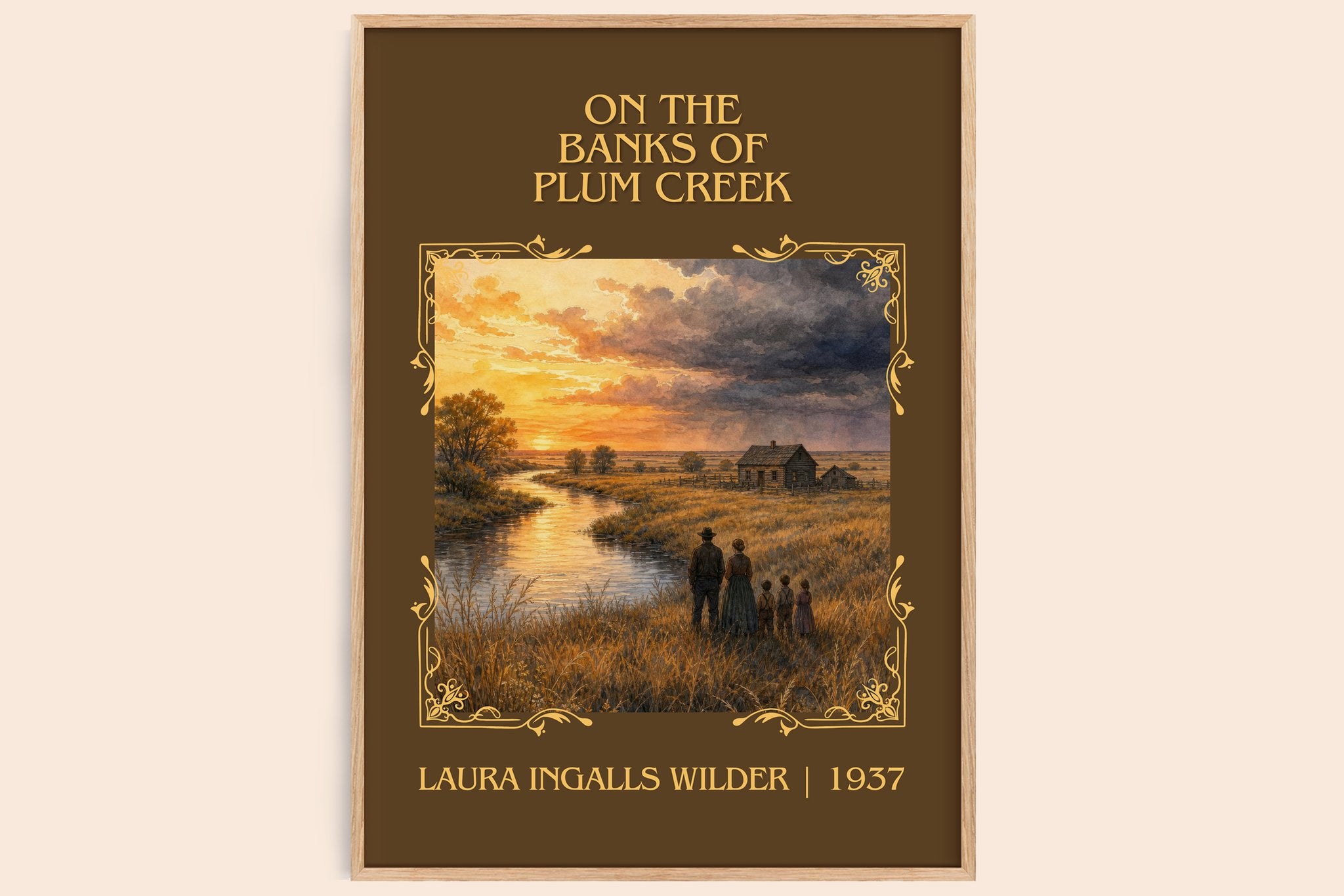 On the Banks of Plum Creek Classic Book Art Print by L. Wilder