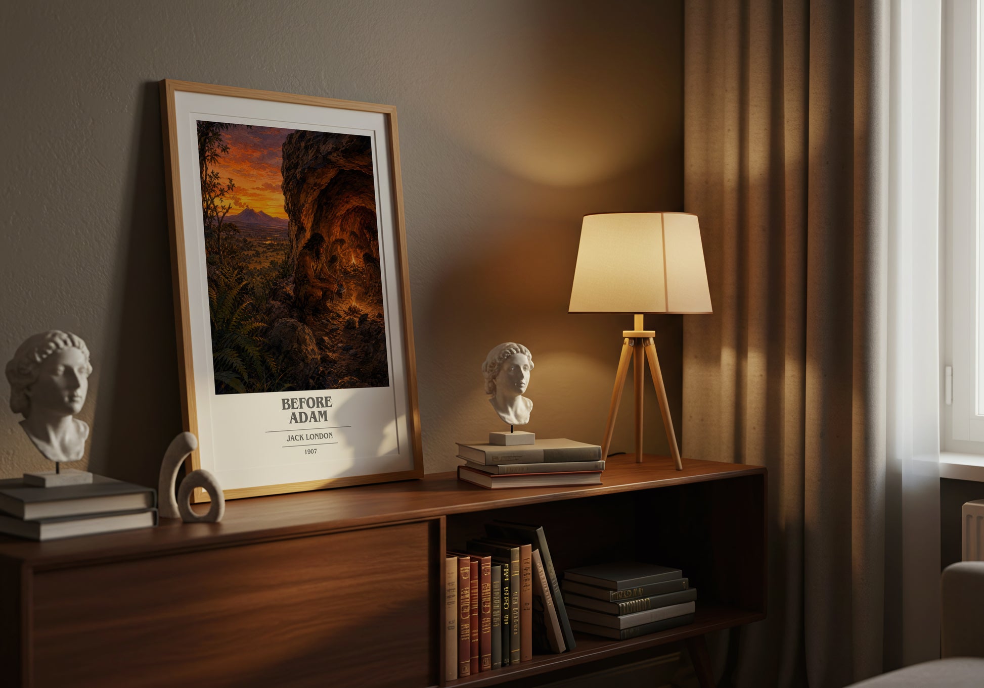 Before Adam book cover book poster framed on wall – adventure wall art