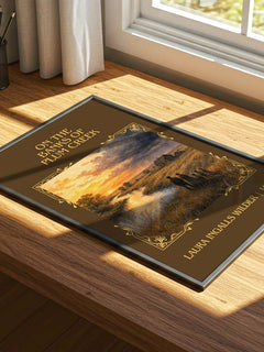 On the Banks of Plum Creek Classic Book Art Print by L. Wilder – print on a sunlit desk