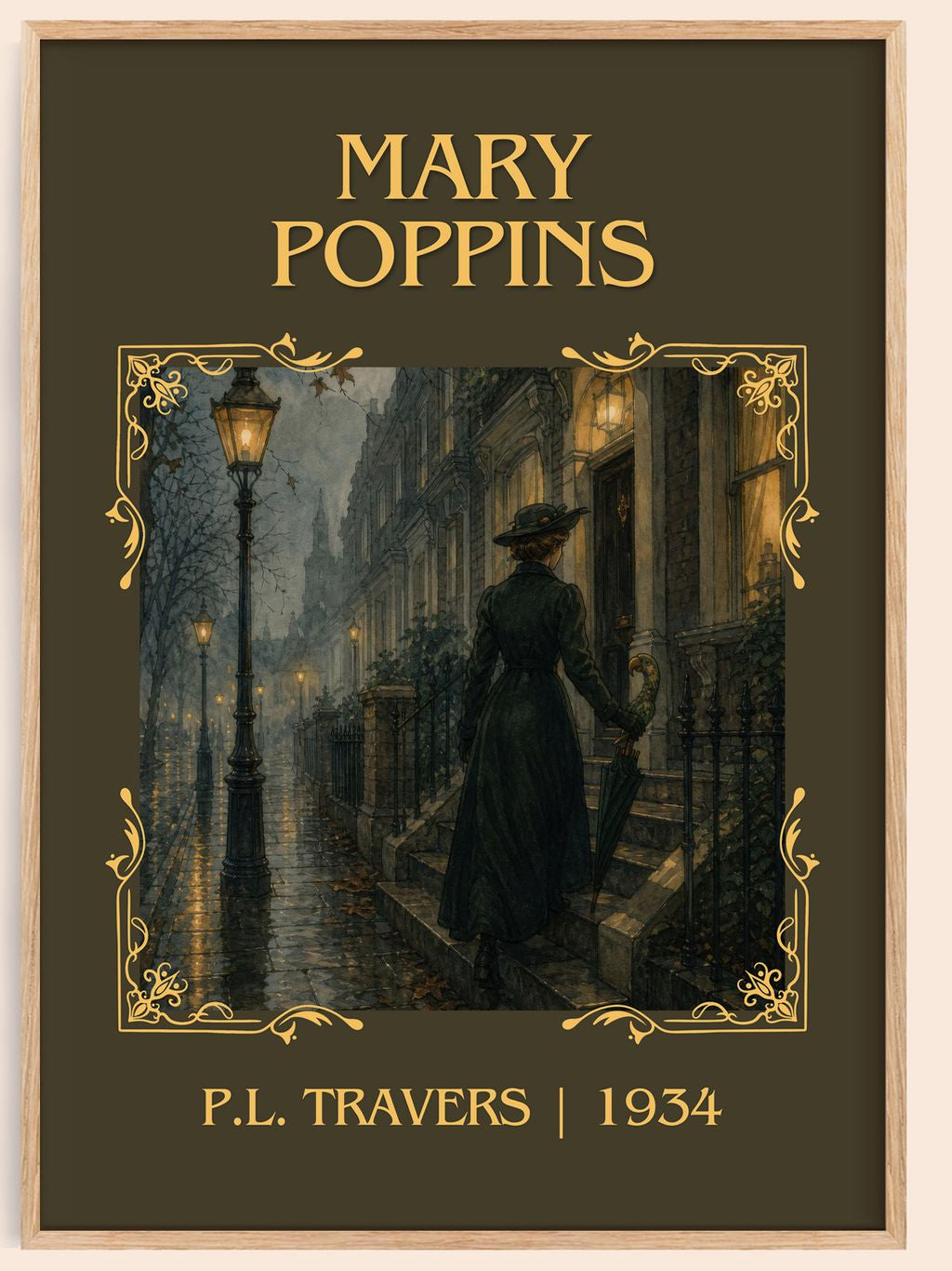 Mary Poppins Classic Book Art Print by P.L. Travers – book poster