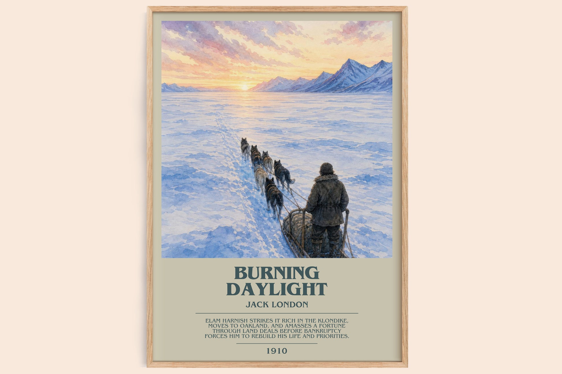 Burning Daylight bookish book poster by Jack London – framed literary art print