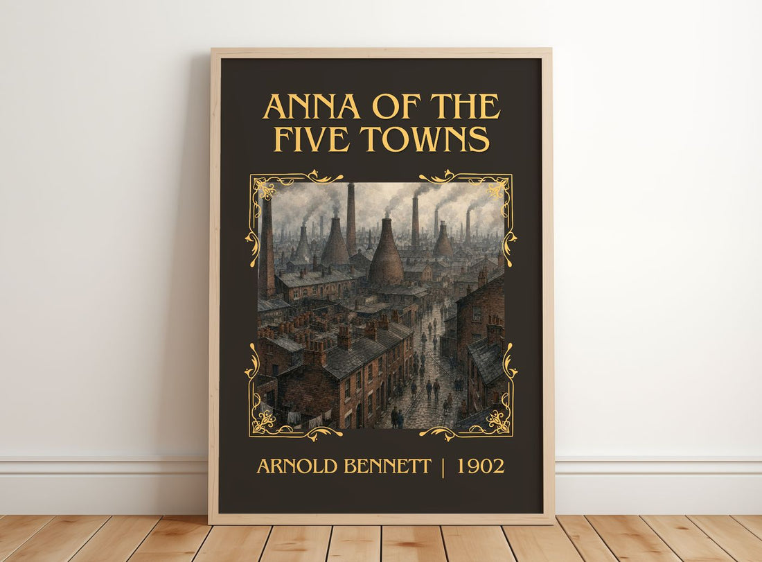 Anna of the Five Towns Classic Book Art Print by Arnold Bennett – framed print leaning on a wooden floor