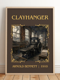 Clayhanger Classic Book Art Print by Arnold Bennett – framed print leaning on a wooden floor