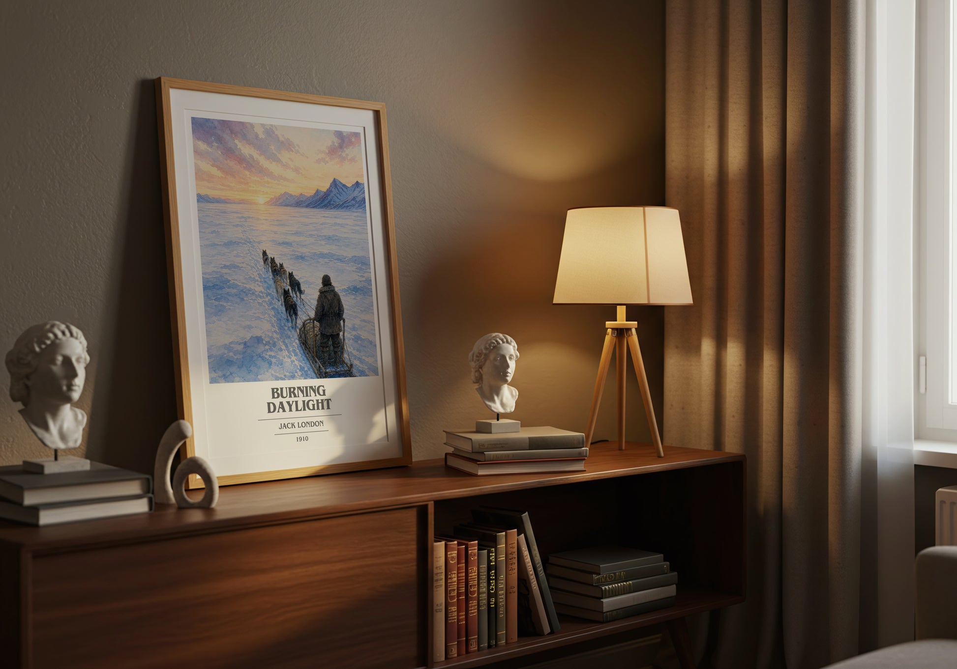 Burning Daylight book cover book poster framed on wall – adventure wall art