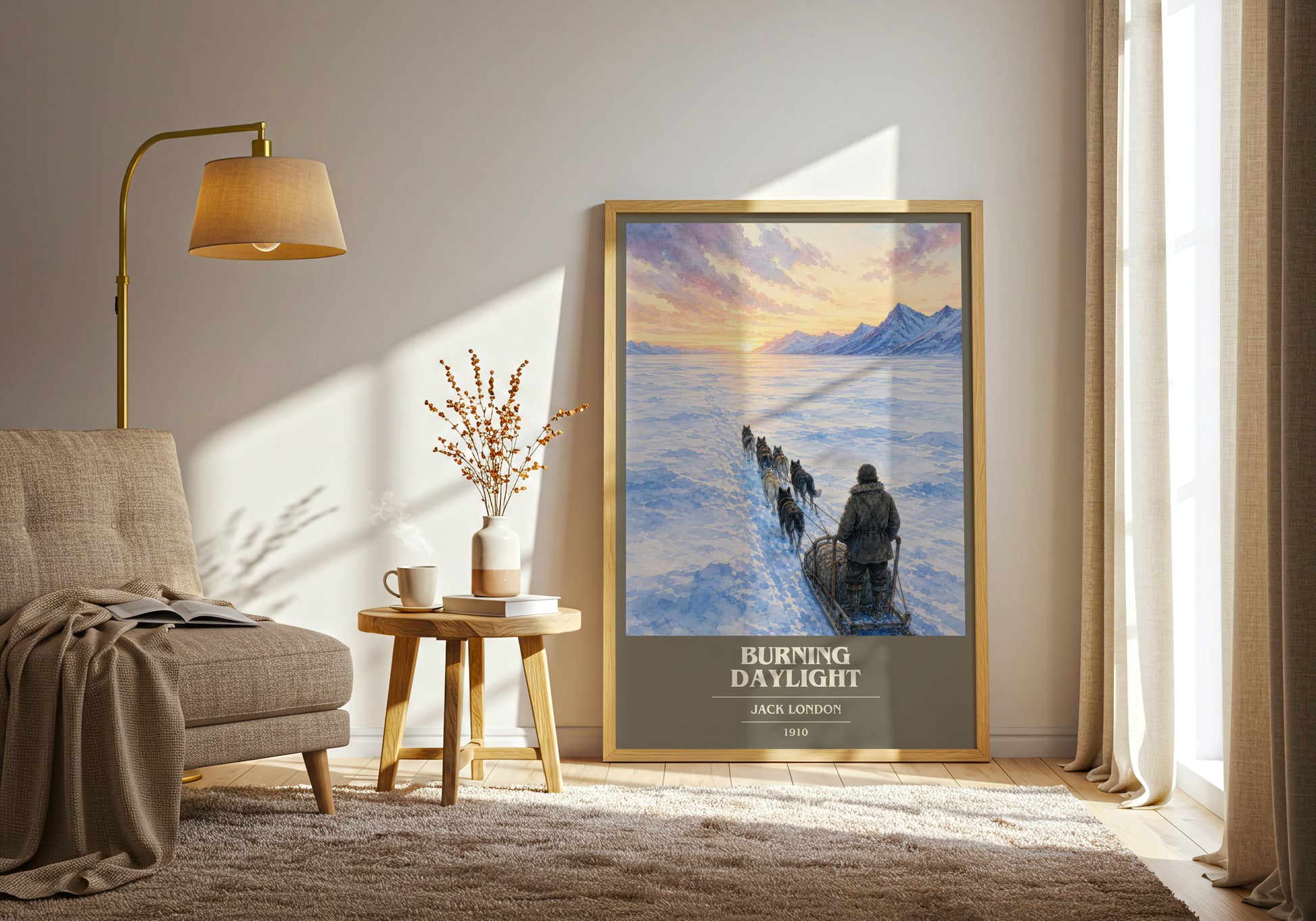 Burning Daylight book cover print on bookshelf – Jack London fan gift