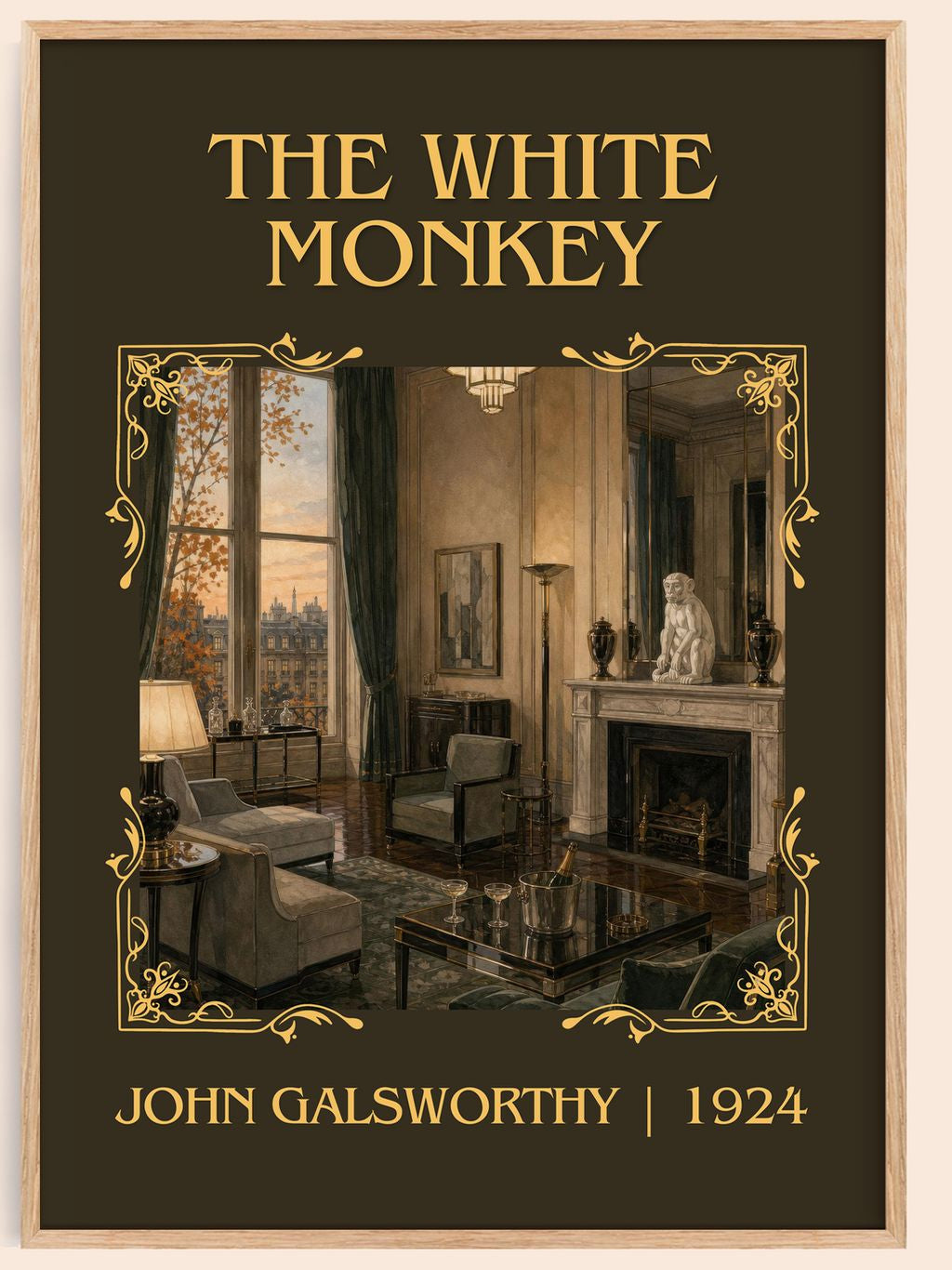 The White Monkey Classic Book Art Print by John Galsworthy – book poster