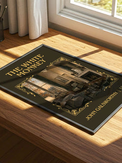 The White Monkey Classic Book Art Print by John Galsworthy – print on a sunlit desk