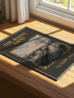 The Waste Land Classic Book Art Print by T.S. Eliot – print on a sunlit desk