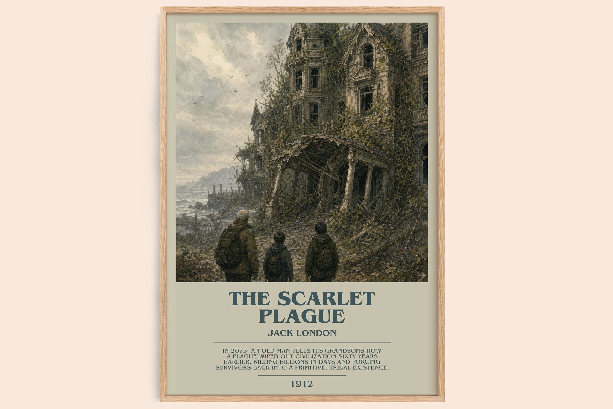 The Scarlet Plague Bookish Wall Art by Jack London