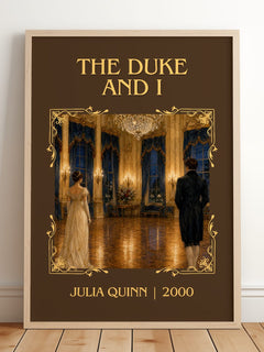 The Duke and I Classic Book Art Print by Julia Quinn – framed print leaning on a wooden floor