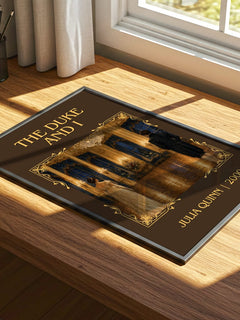 The Duke and I Classic Book Art Print by Julia Quinn – print on a sunlit desk