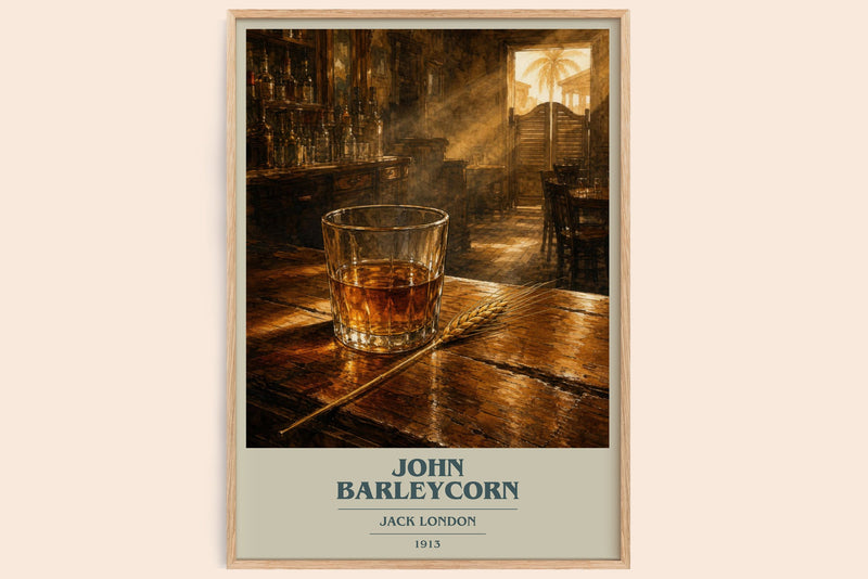 John Barleycorn book cover book poster by Jack London – framed literary art print