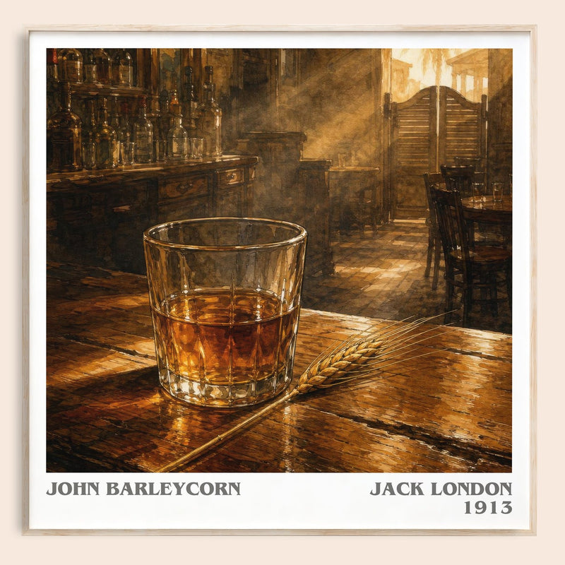 John Barleycorn literary book poster by Jack London – framed literary art print