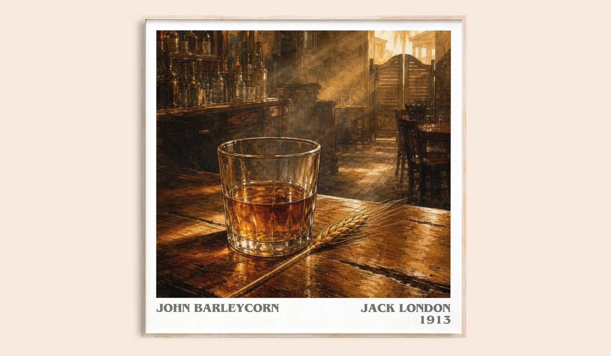 John Barleycorn literary book poster by Jack London – framed literary art print