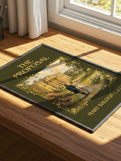 The Proposal Classic Book Art Print by Mary Balogh – print on a sunlit desk