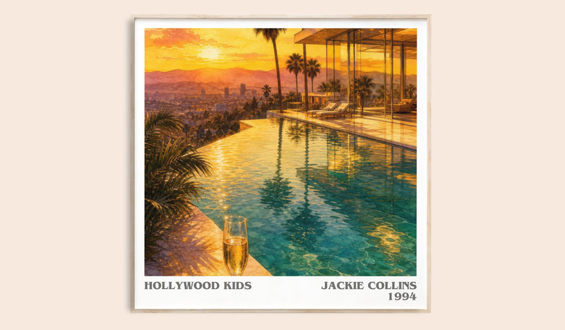 Hollywood Kids literary book poster by Jackie Collins – framed literary art print