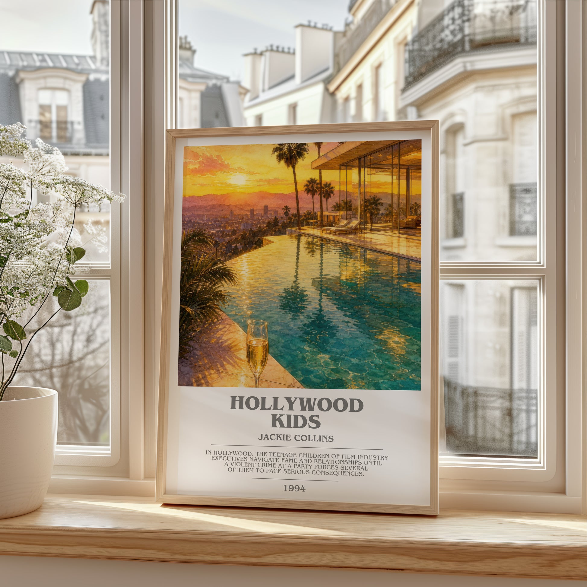 Hollywood Kids bookish poster colour and style options – Jackie Collins book art