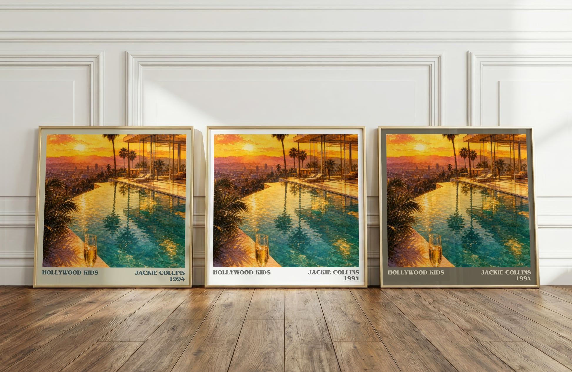 Hollywood Kids literary art print colour and style options – Jackie Collins book art