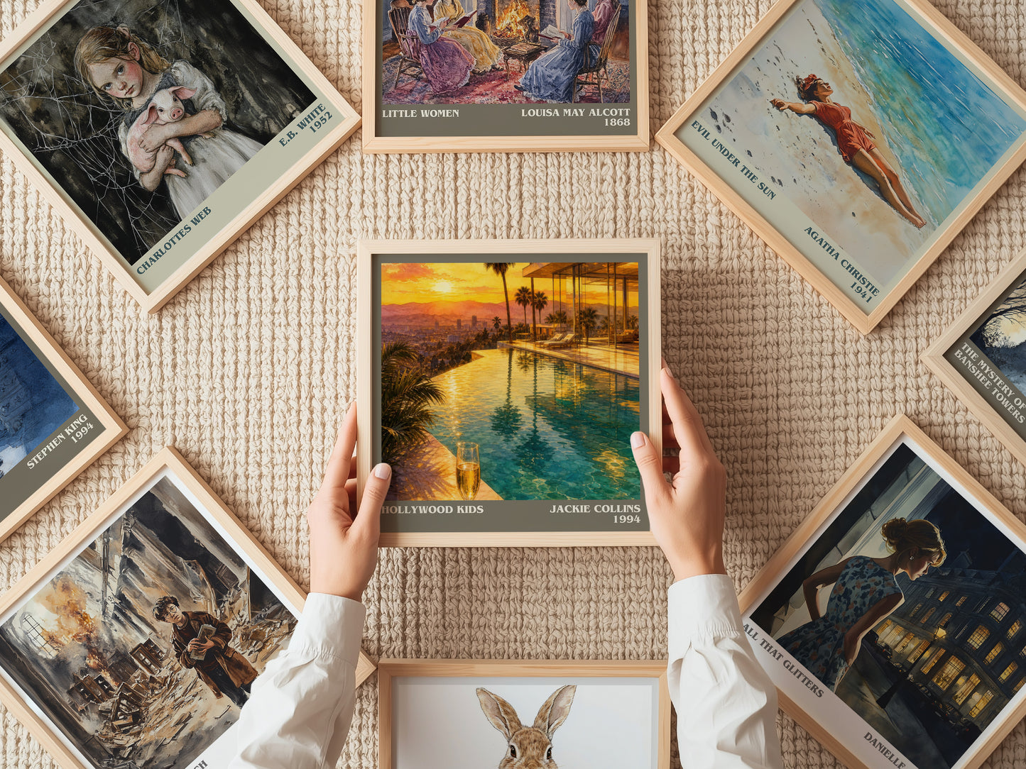 Hollywood Kids literary book poster framed on wall – contemporary fiction wall art