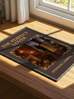 The Perfect Lover Classic Book Art Print by Stephanie Laurens – print on a sunlit desk