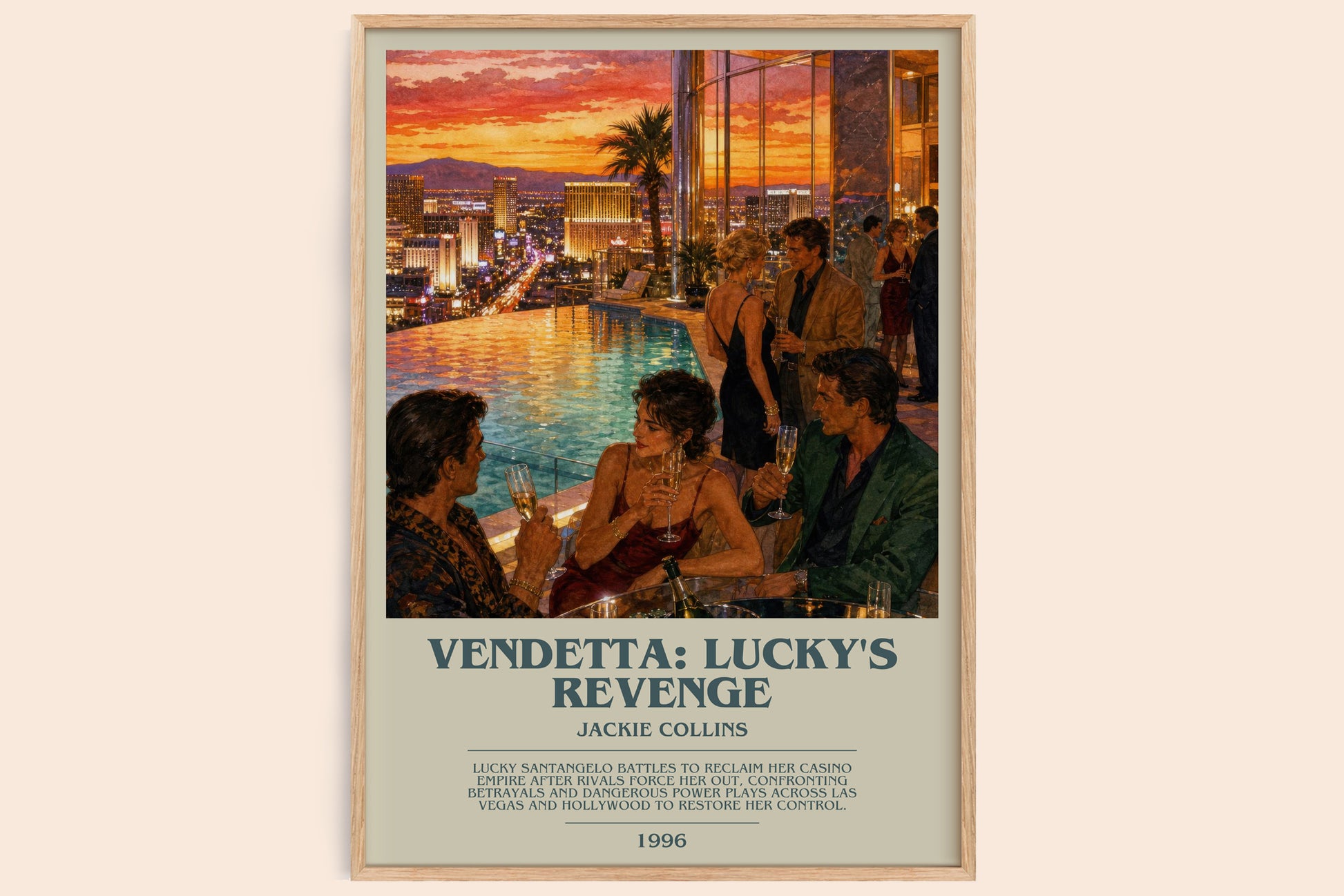 Vendetta: Lucky'S Revenge bookish book poster by Jackie Collins – framed literary art print