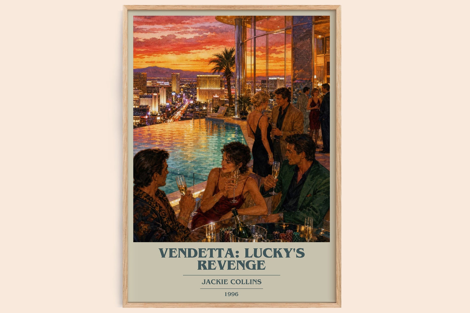 Vendetta: Lucky'S Revenge book cover book poster by Jackie Collins – framed literary art print