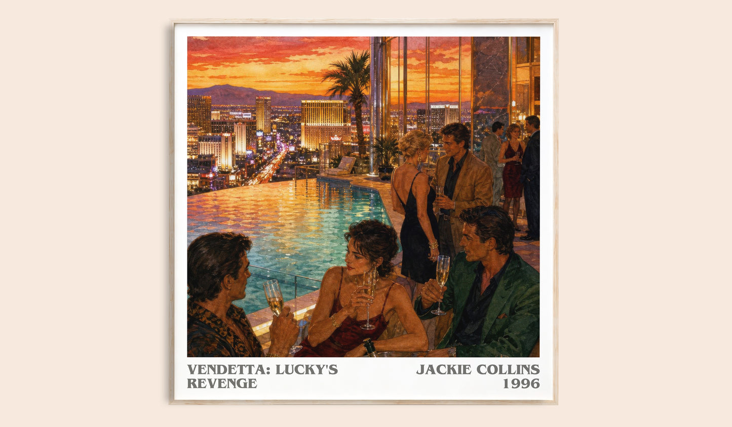 Vendetta: Lucky'S Revenge literary book poster by Jackie Collins – framed literary art print