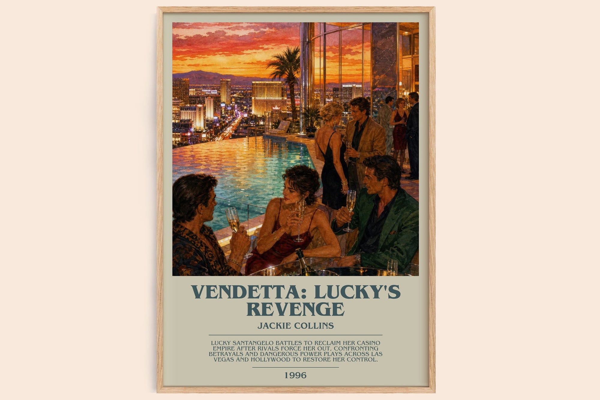 Vendetta: Lucky'S Revenge bookish book poster by Jackie Collins – framed literary art print