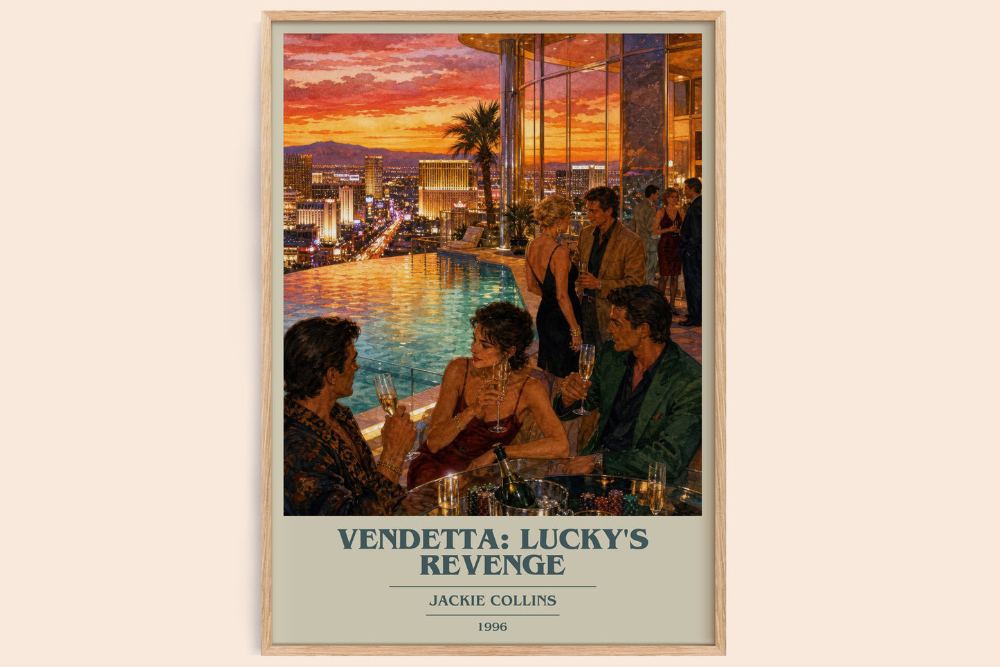 Vendetta: Lucky'S Revenge book cover book poster by Jackie Collins – framed literary art print