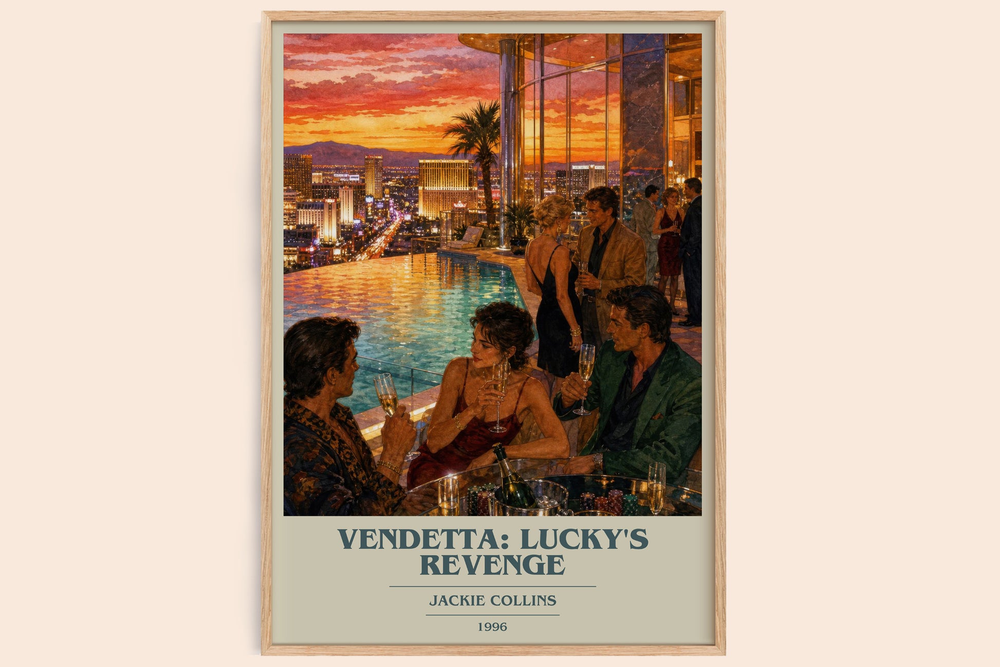 Vendetta: Lucky'S Revenge book cover book poster by Jackie Collins – framed literary art print