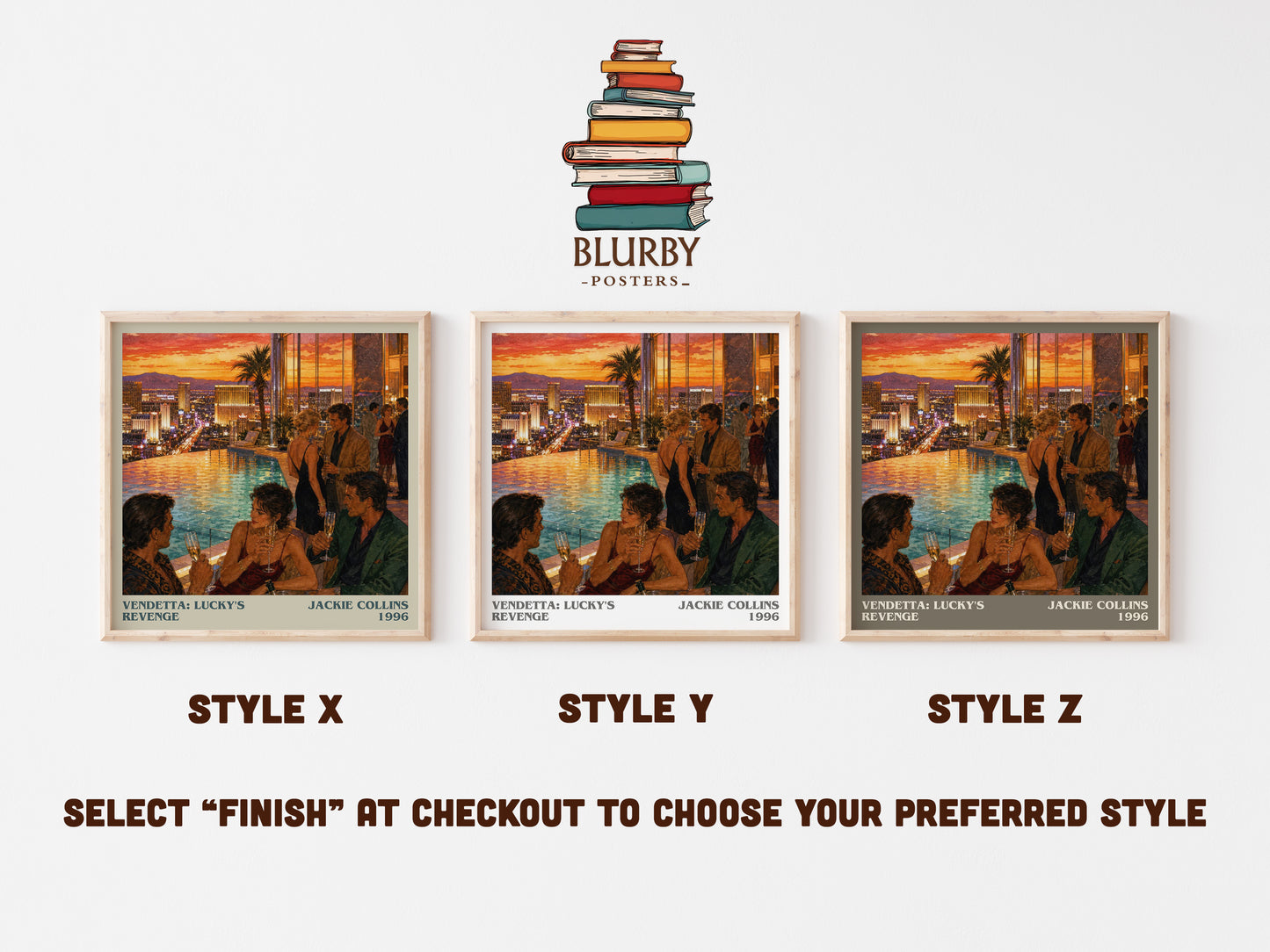 Vendetta: Lucky'S Revenge literary print in frame leaning in hallway – contemporary fiction wall art