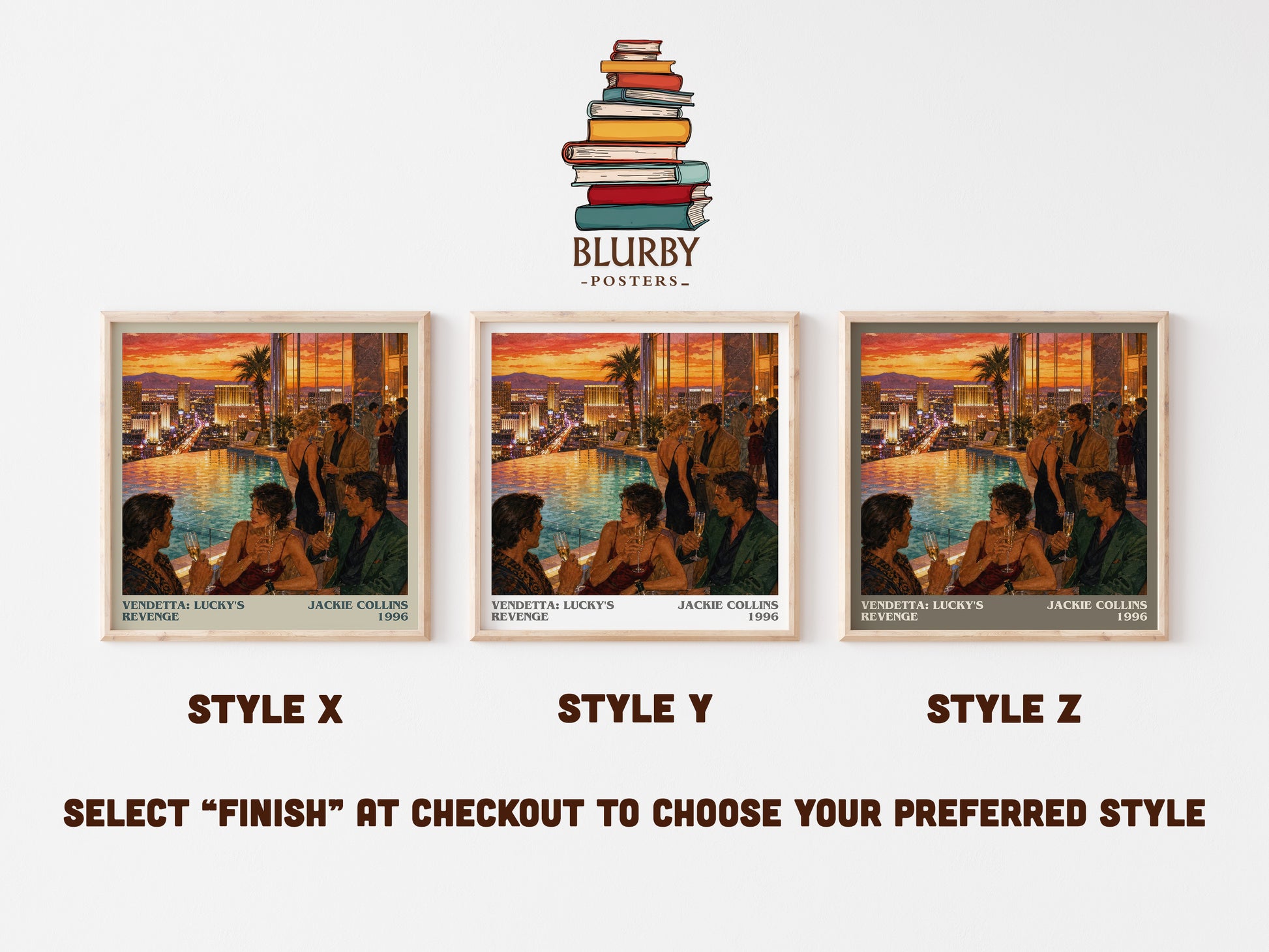 Vendetta: Lucky'S Revenge literary print in frame leaning in hallway – contemporary fiction wall art
