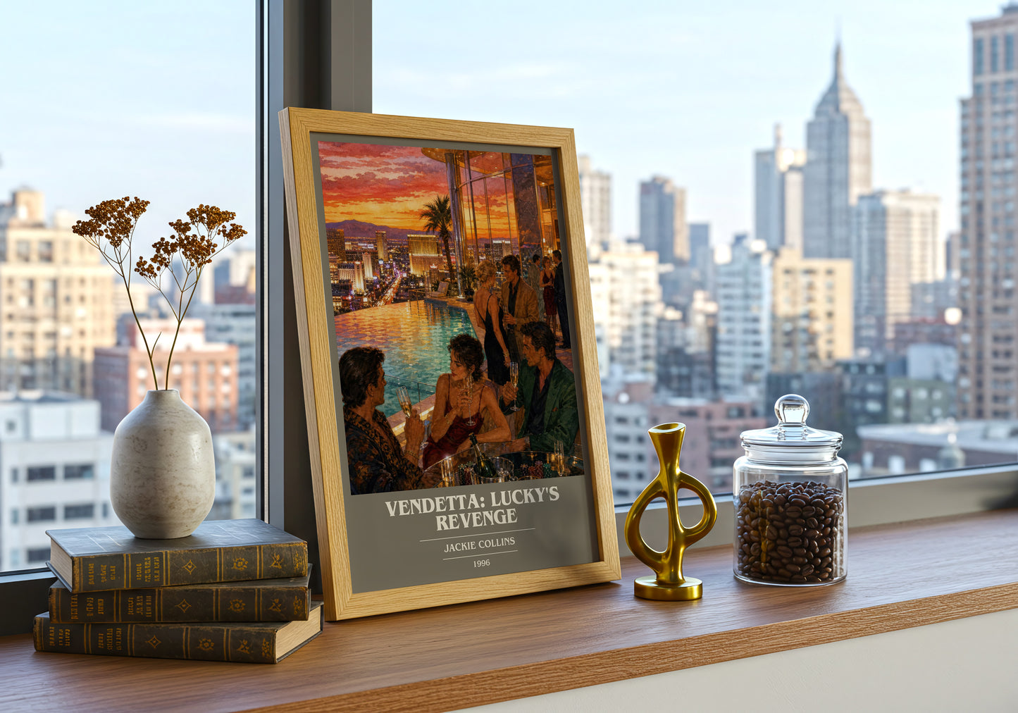Vendetta: Lucky'S Revenge book cover print framed by window – literary home decor