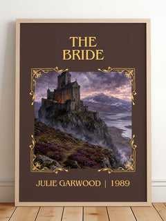 The Bride Classic Book Art Print by Julie Garwood – framed print leaning on a wooden floor