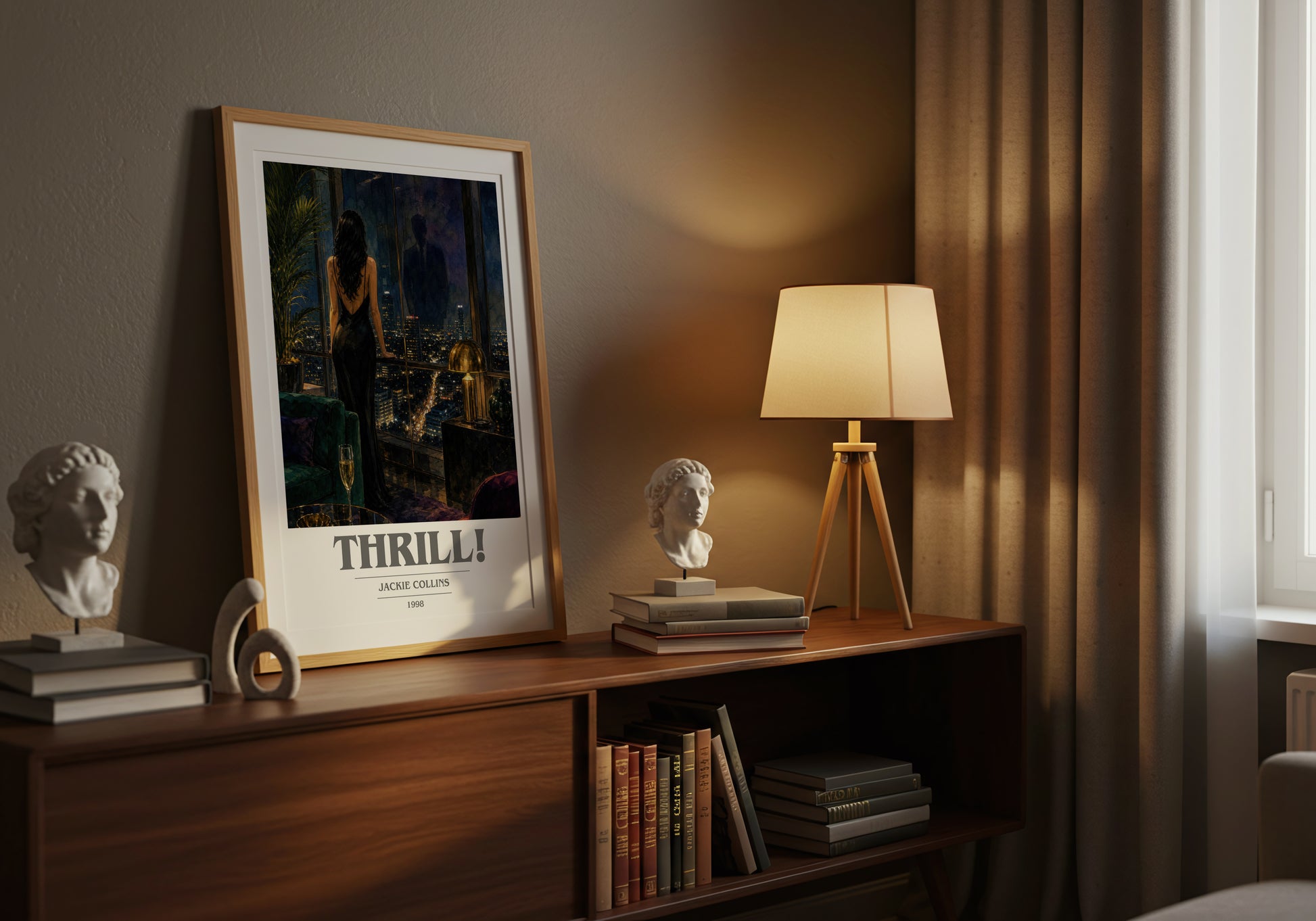 Thrill! book cover book poster framed on wall – romance wall art