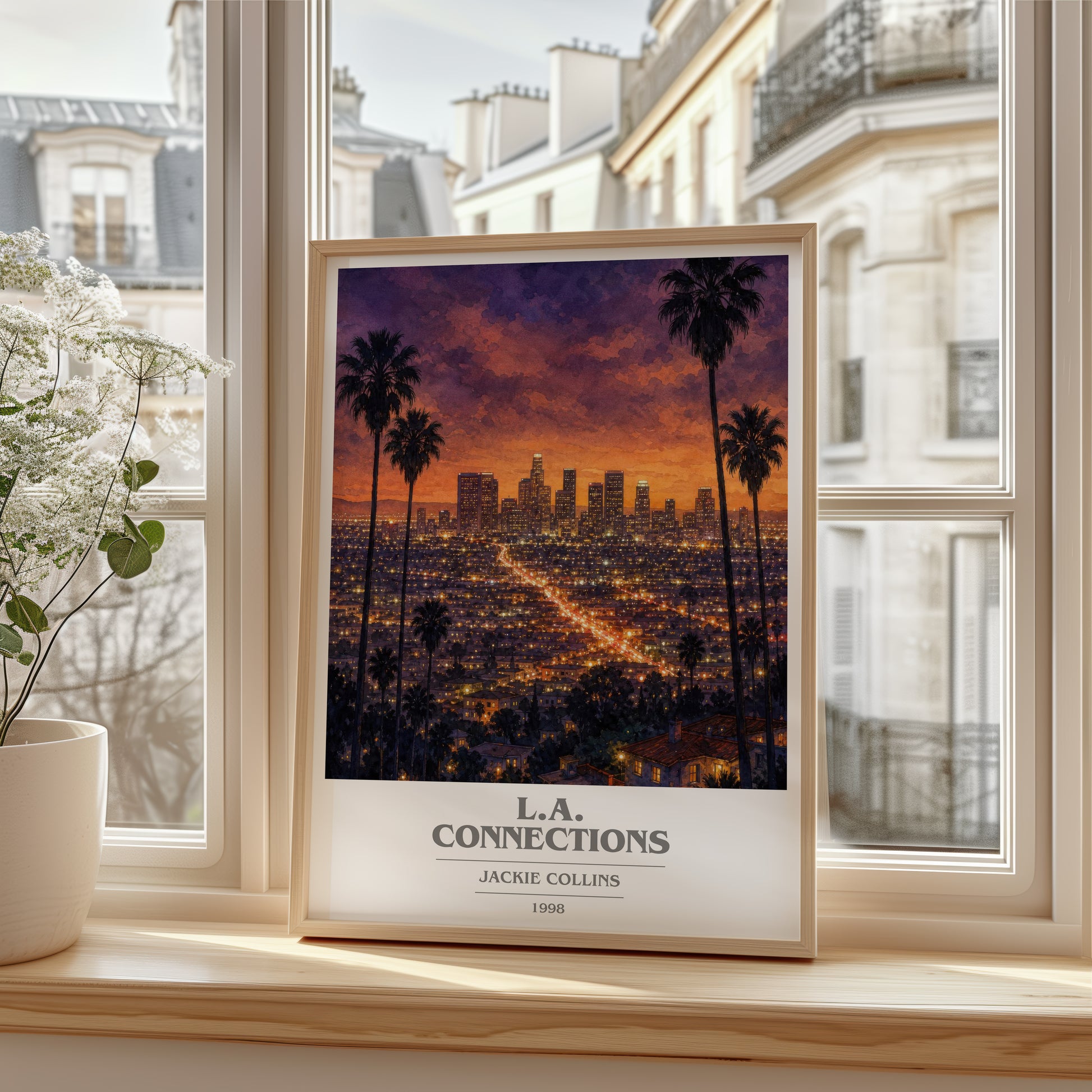 L.A. Connections book cover poster colour and style options – Jackie Collins book art