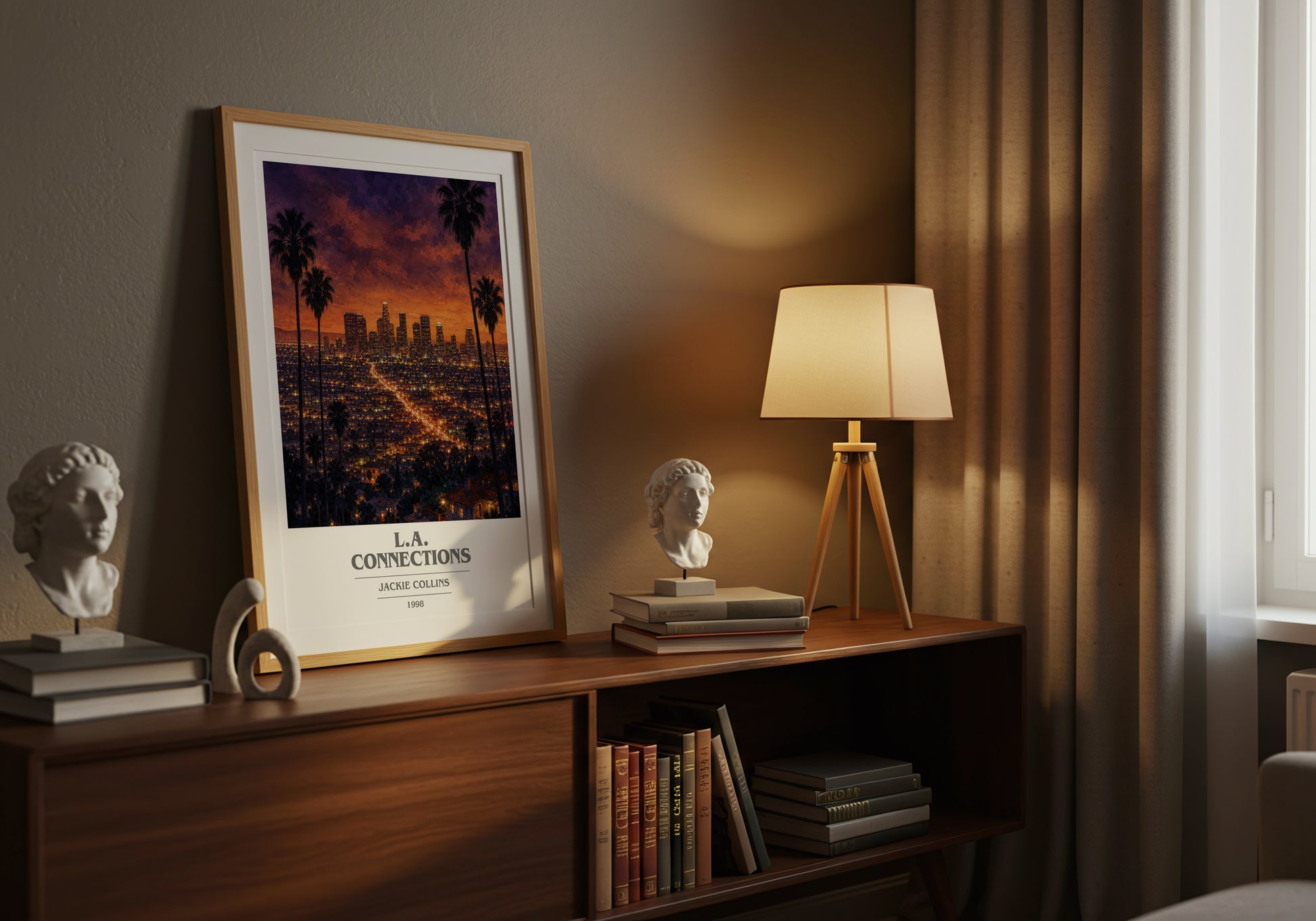 L.A. Connections book cover book poster framed on wall – crime wall art