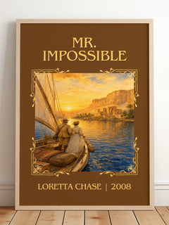 Mr. Impossible Classic Book Art Print by Loretta Chase – framed print leaning on a wooden floor