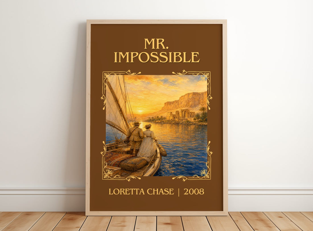 Mr. Impossible Classic Book Art Print by Loretta Chase – framed print leaning on a wooden floor