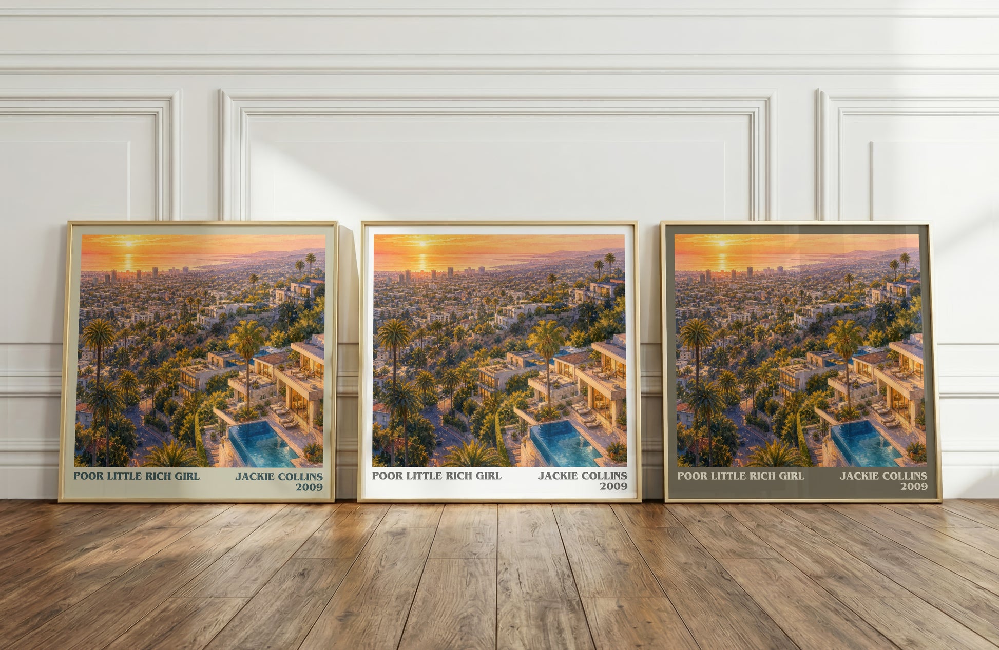 Poor Little Rich Girl literary art print colour and style options – Jackie Collins book art