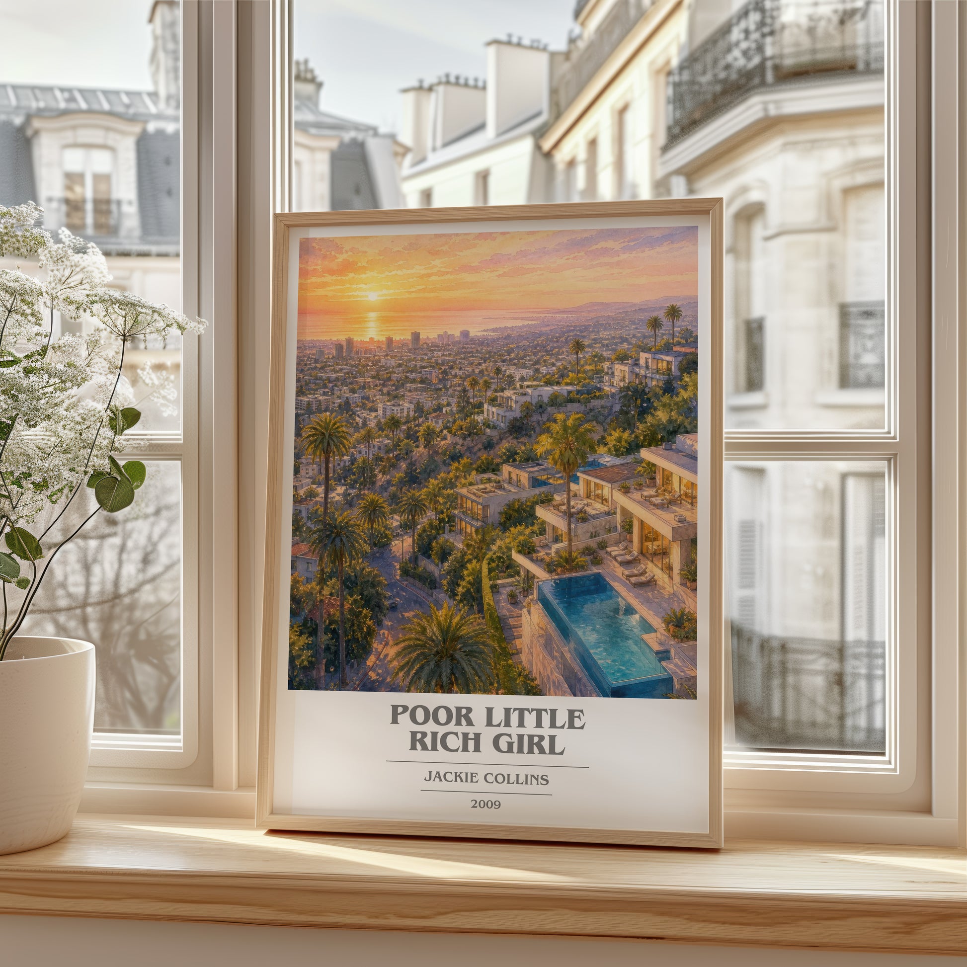 Poor Little Rich Girl book cover poster colour and style options – Jackie Collins book art