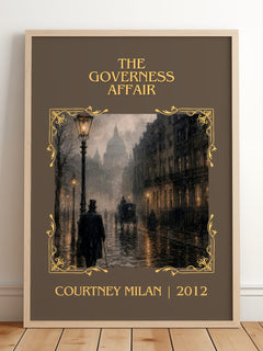 The Governess Affair Classic Book Art Print by Courtney Milan – framed print leaning on a wooden floor