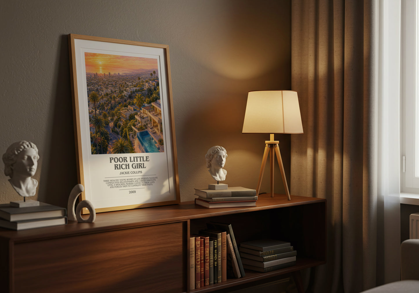 Poor Little Rich Girl bookish book poster framed on wall – contemporary fiction wall art