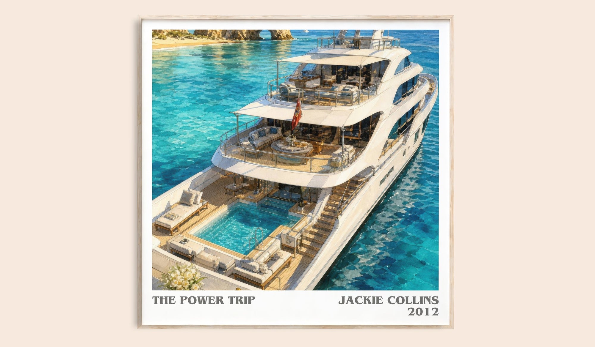 The Power Trip literary book poster by Jackie Collins – framed literary art print