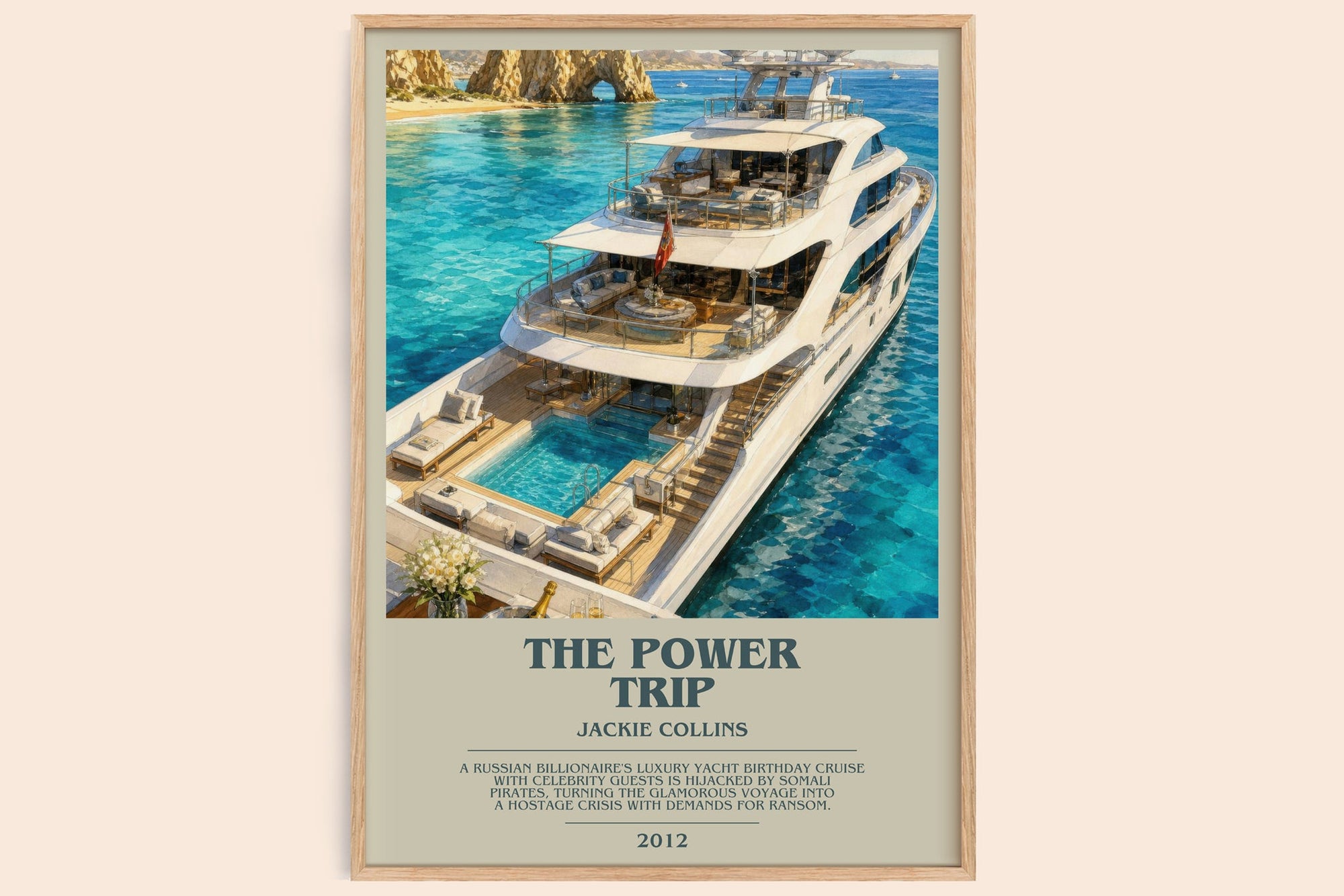 The Power Trip bookish book poster by Jackie Collins – framed literary art print