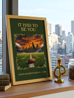 It Had to Be You Classic Book Art Print by Susan Elizabeth Phillips – framed print on a city-view windowsill