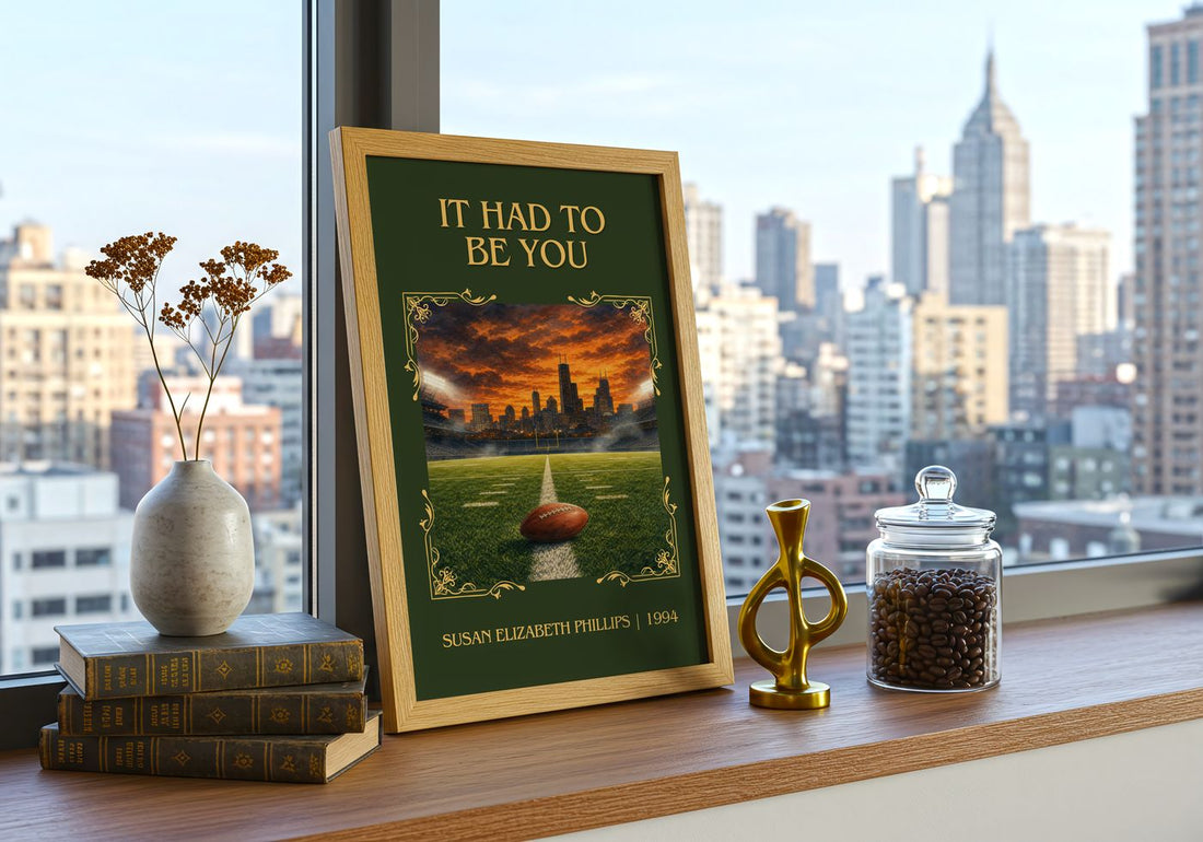 It Had to Be You Classic Book Art Print by Susan Elizabeth Phillips – framed print on a city-view windowsill