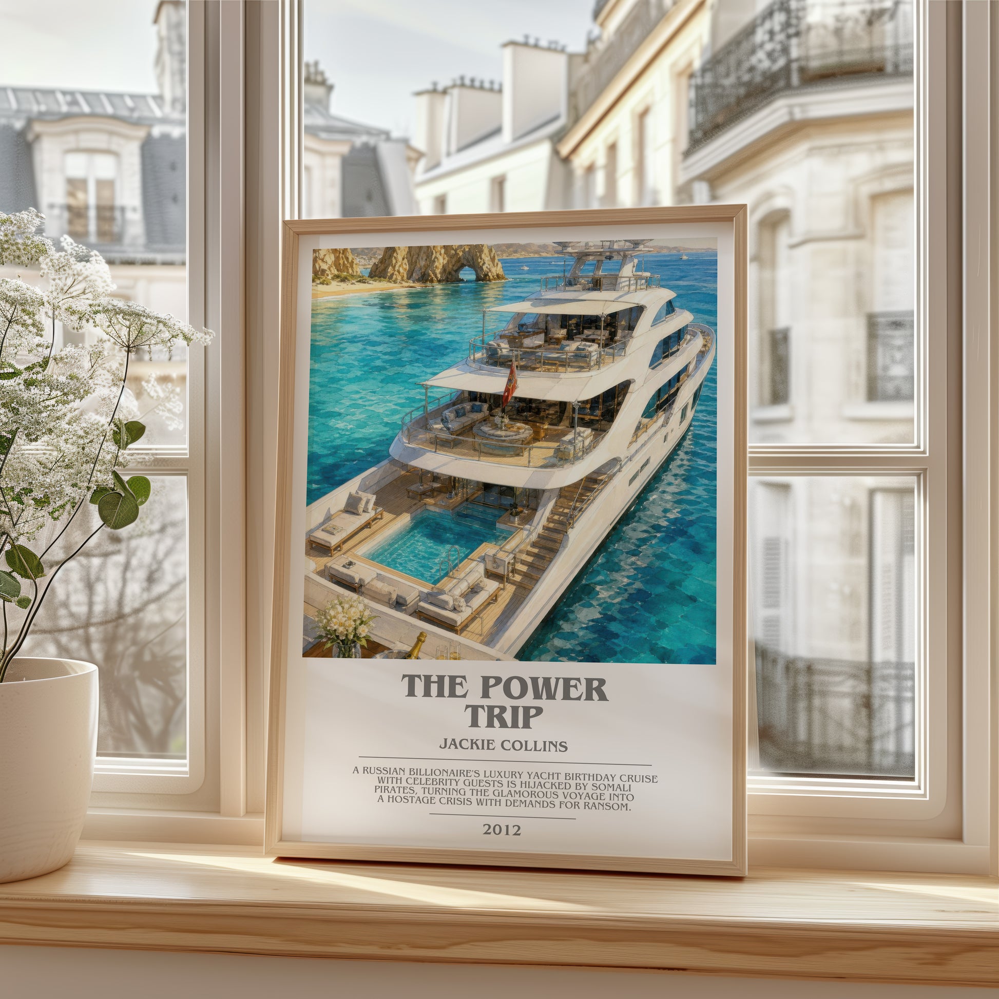 The Power Trip bookish poster colour and style options – Jackie Collins book art