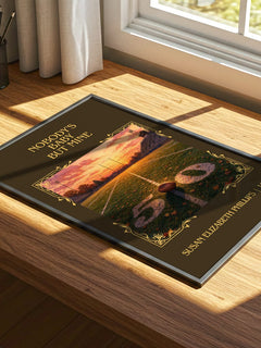 Nobody's Baby But Mine Classic Book Art Print by S. Phillips – print on a sunlit desk