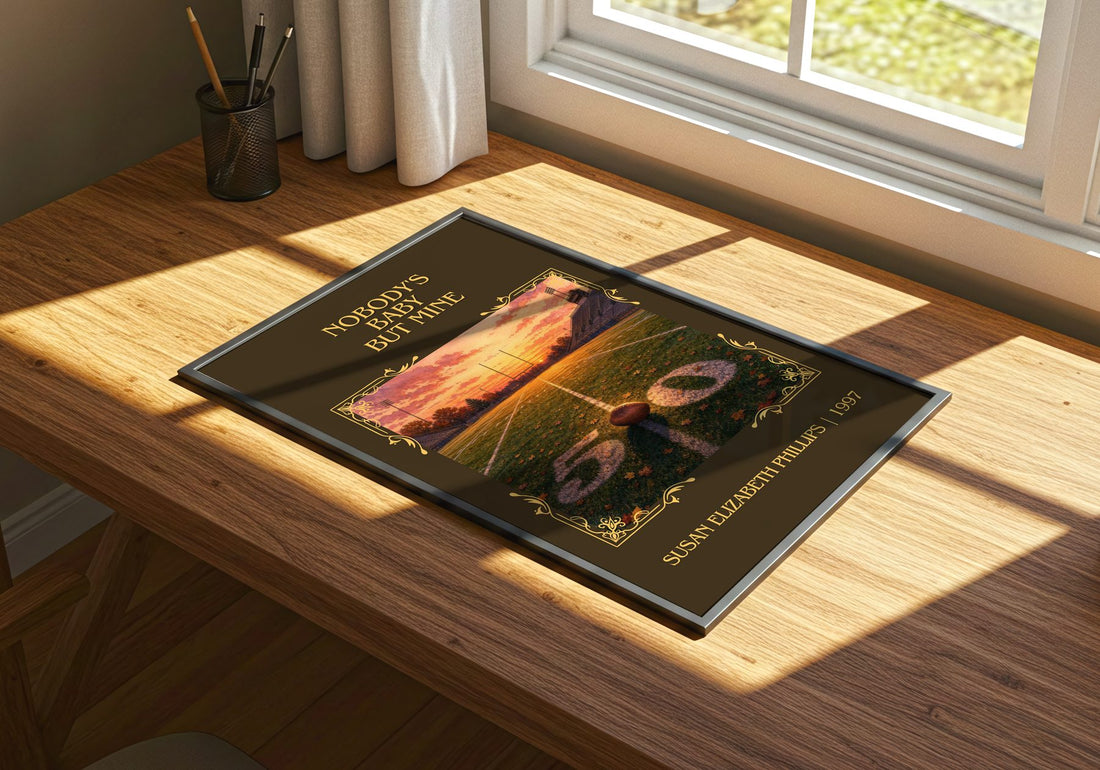Nobody's Baby But Mine Classic Book Art Print by S. Phillips – print on a sunlit desk